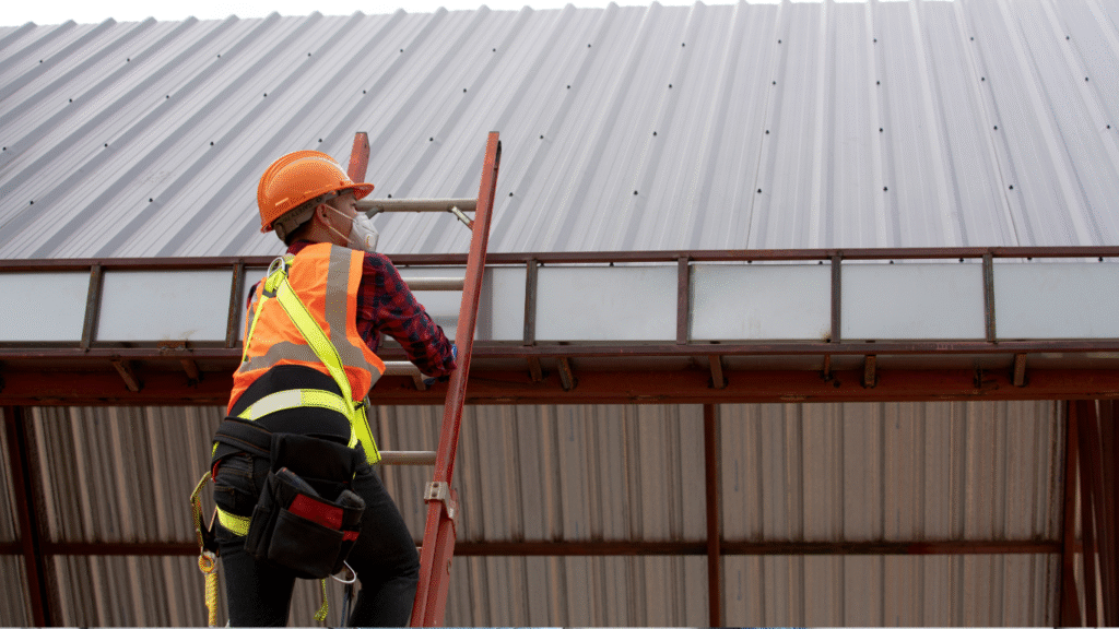 Current image: Installing metal roof flashing on Florida home